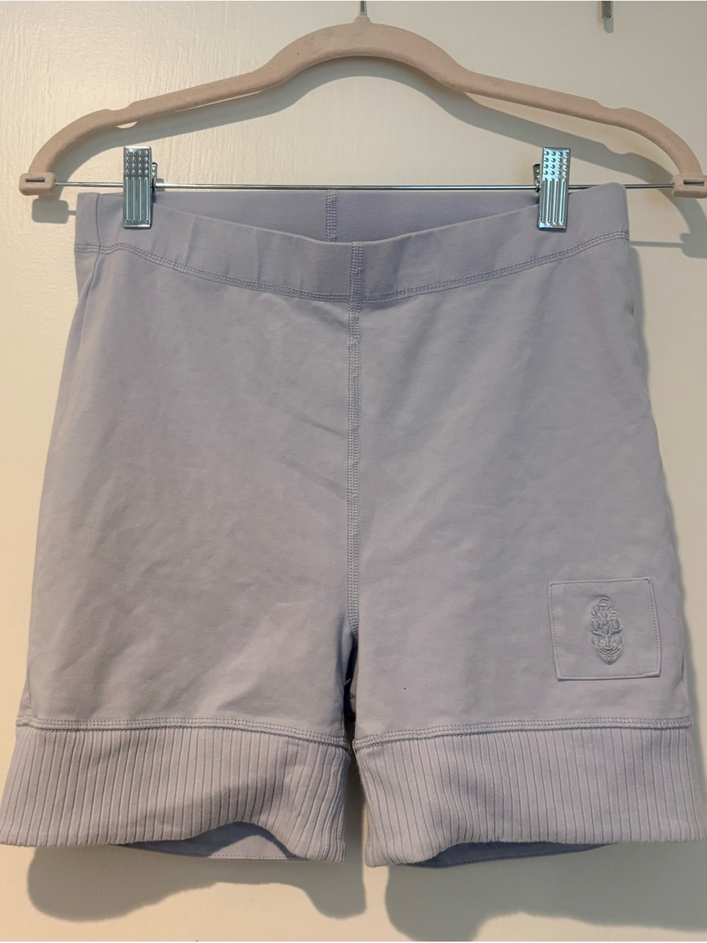 FP Movement by Free People Pale Lavender High-Rise Ribbed Hem Bike Shorts